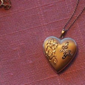 I Love You heart locket necklace